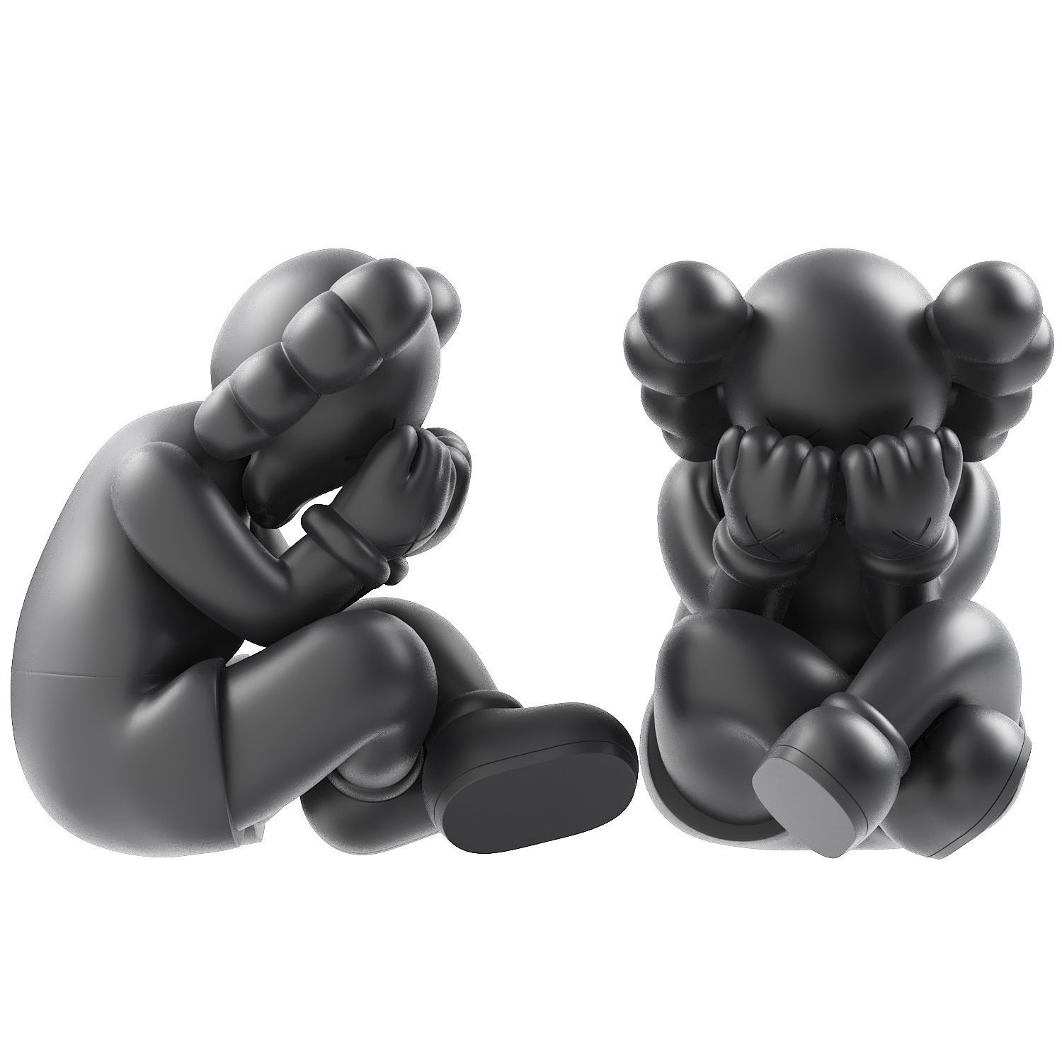 kaws separated vinyl figures collection 3D model_5