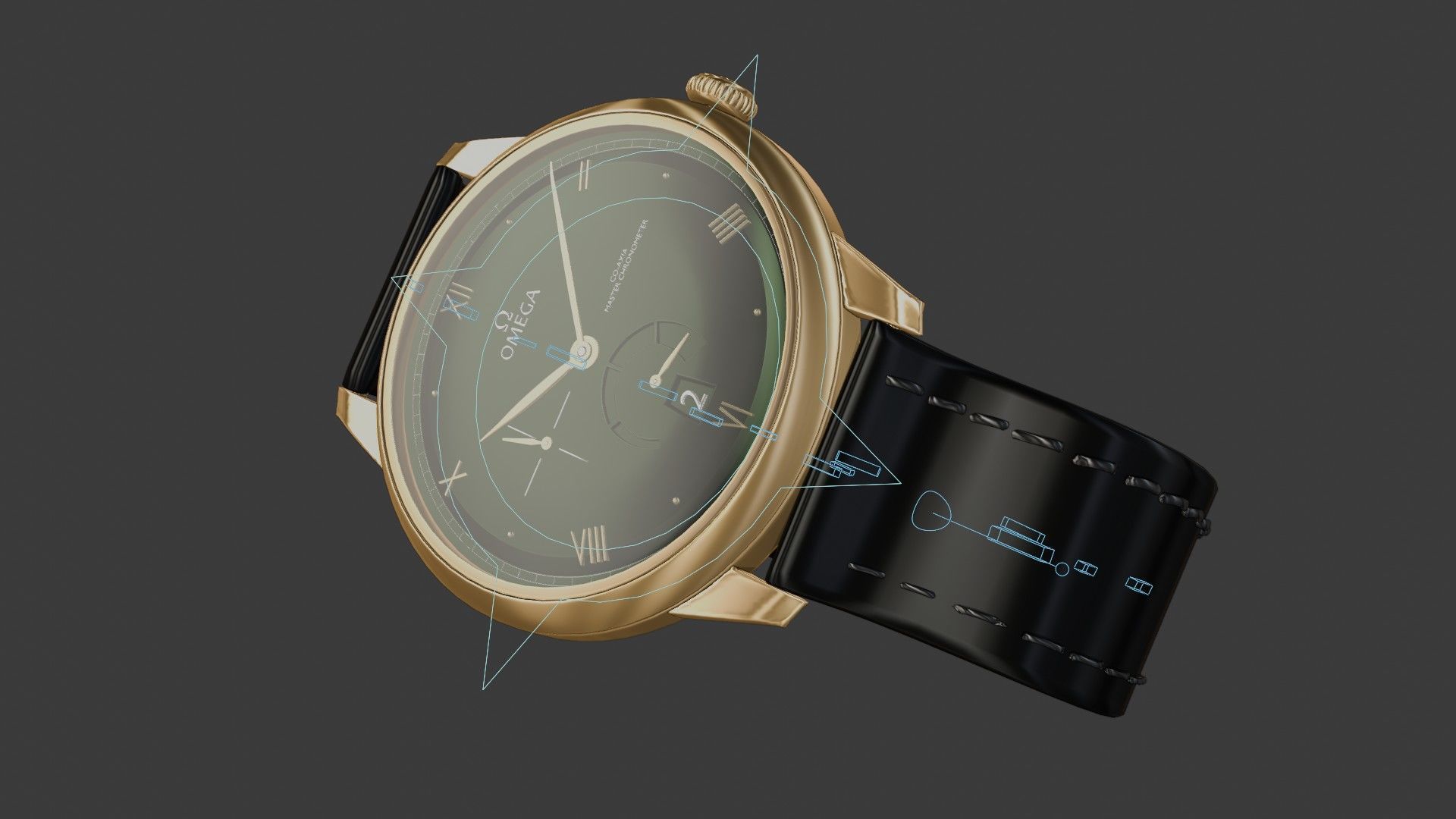 Realistic Omega Watch 3D model_25
