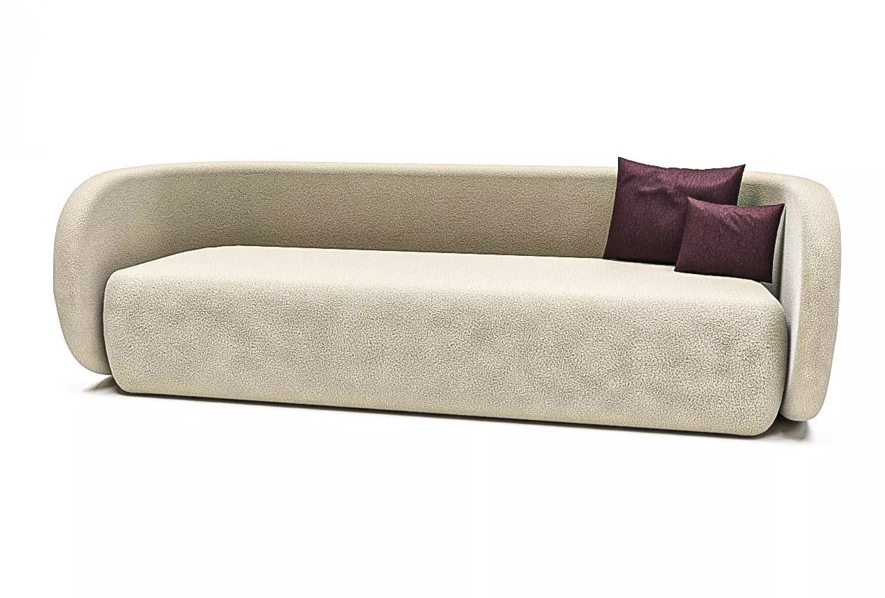 Pure Sofa Low-poly 3D model_0