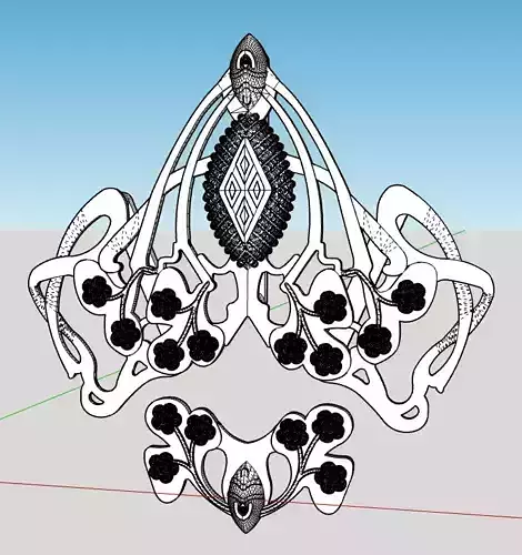 Padme Amidala Mustafar Belt Brooch Set - Cosplay Prop Star Wars 3D print model Padme Amidala Mustafar Belt Brooch Set - Cosplay Prop Star Wars 3D print model