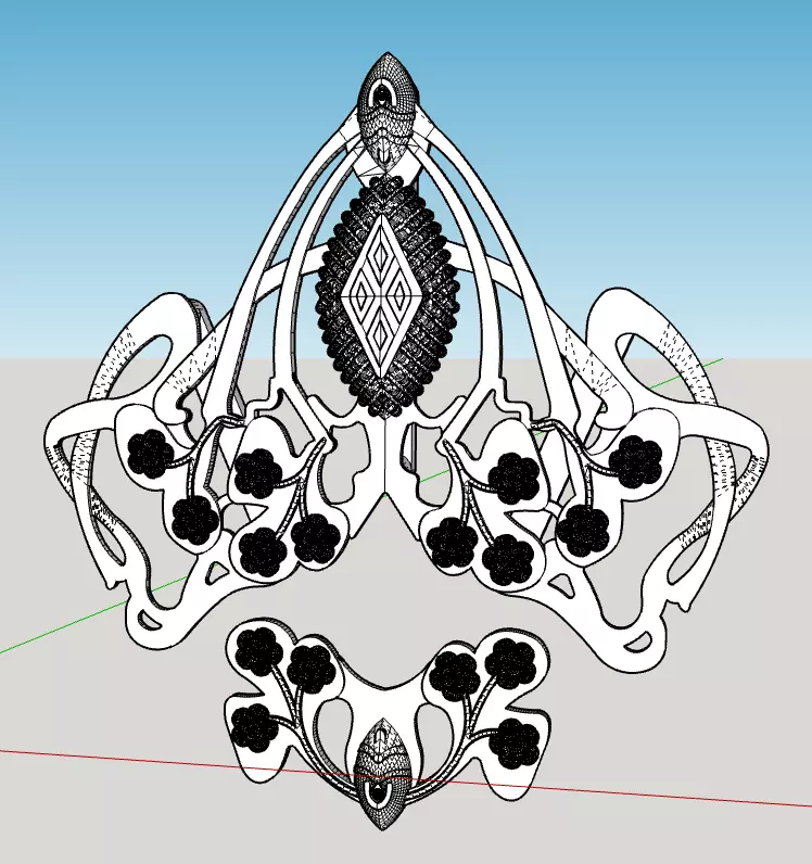 Padme Amidala Mustafar Belt Brooch Set - Cosplay Prop Star Wars 3D print model_0