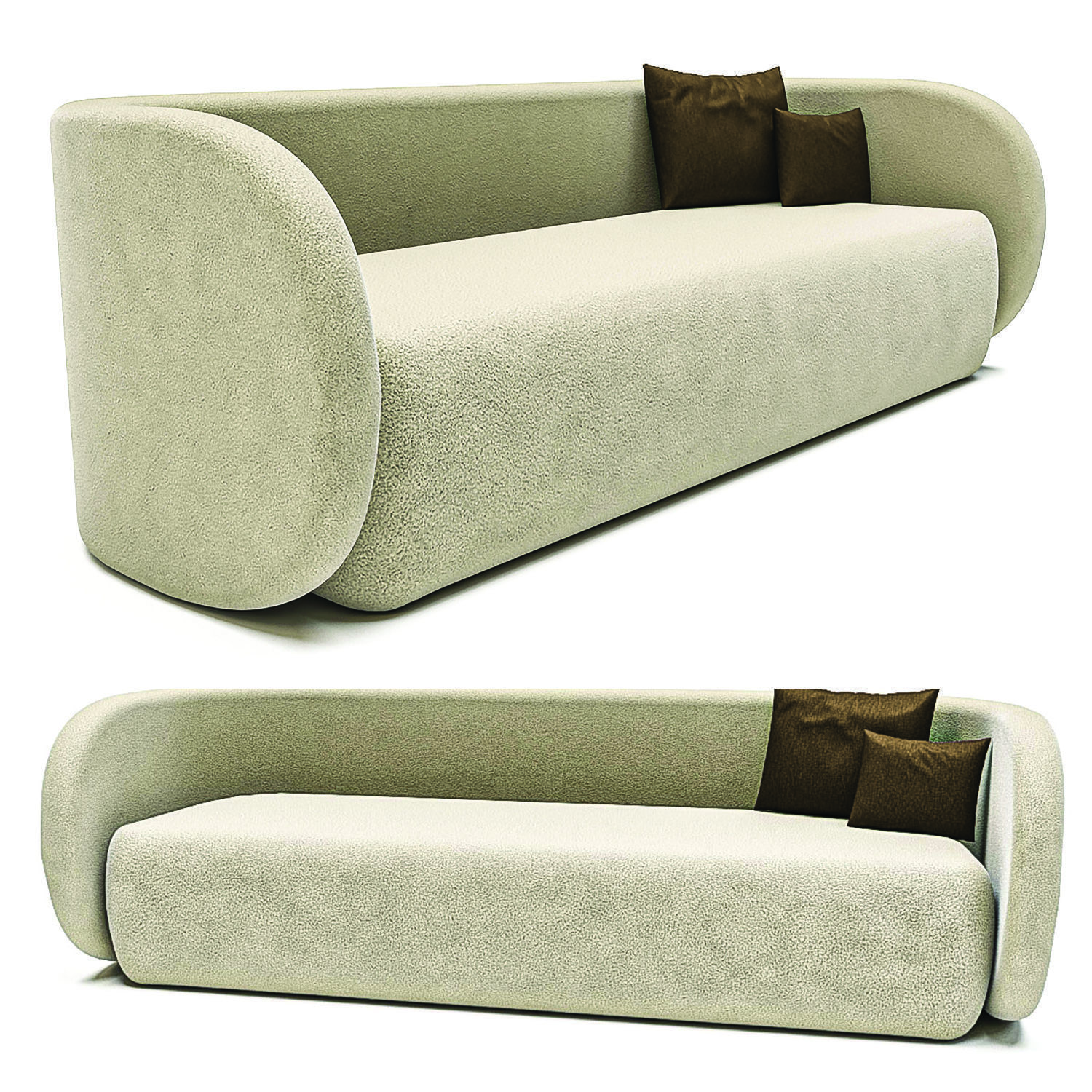 Pure Sofa Low-poly 3D model_4