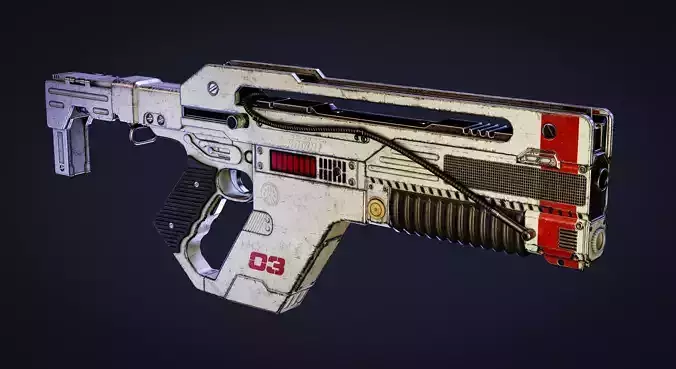 Pulse Rifle Low-poly 3D model