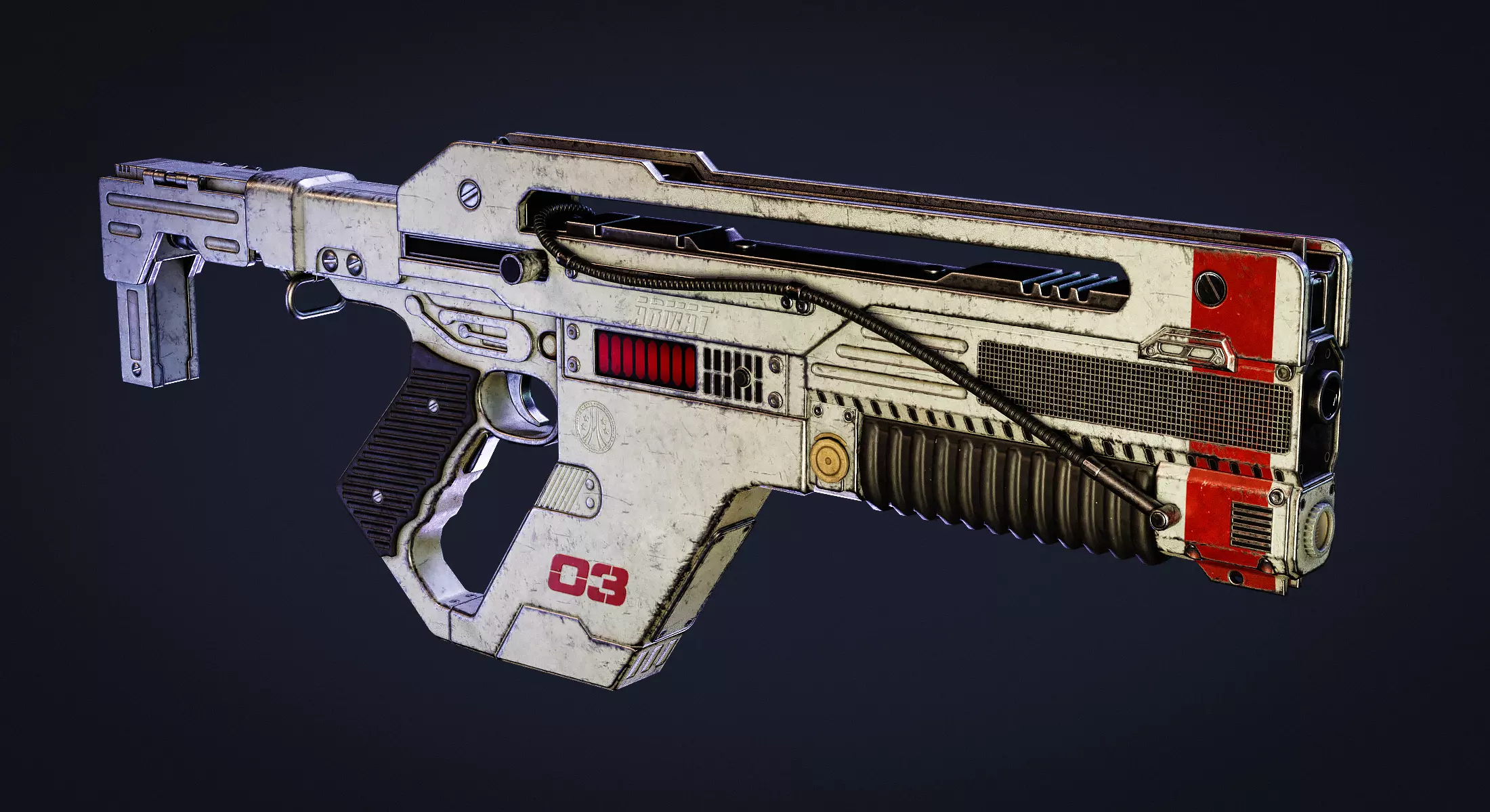 Pulse Rifle Low-poly 3D model_0