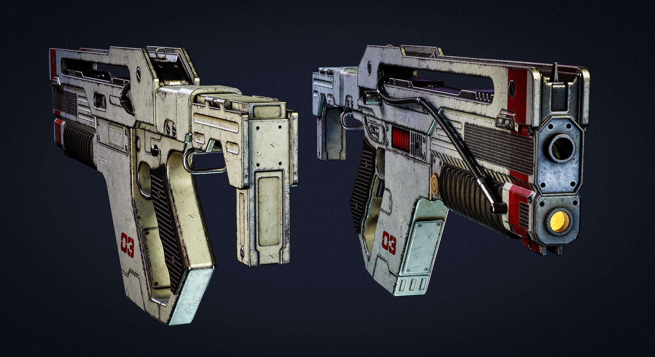 Pulse Rifle Low-poly 3D model_6