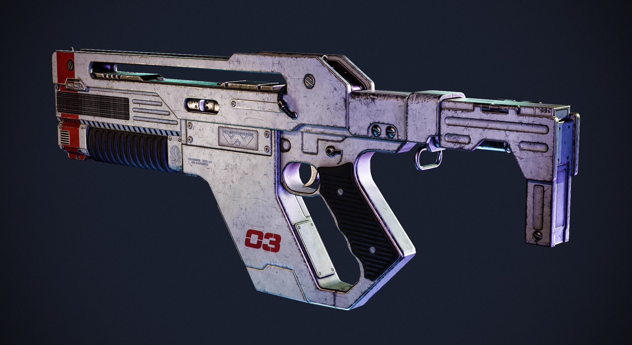 Pulse Rifle Low-poly 3D model_2
