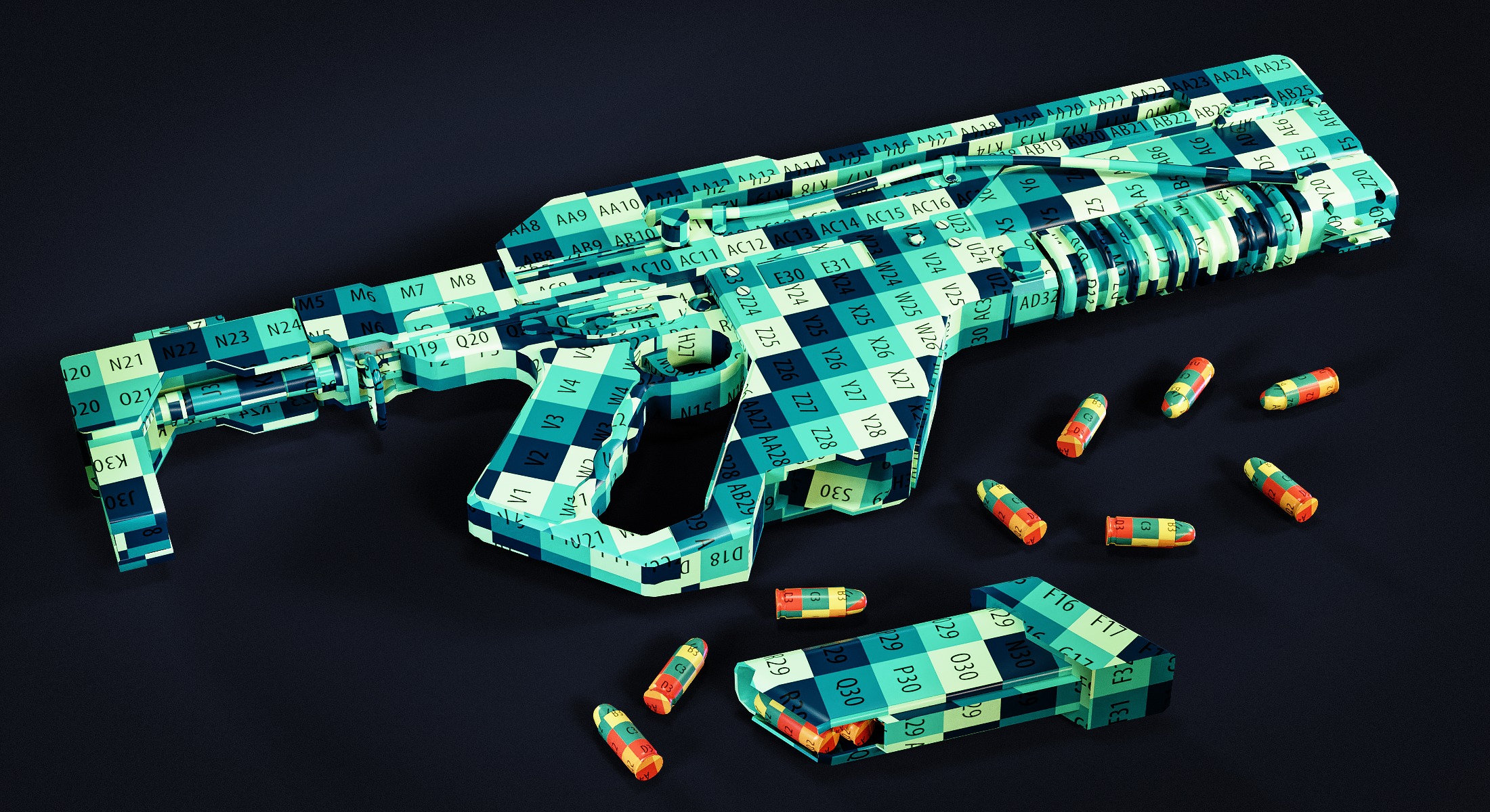 Pulse Rifle Low-poly 3D model_8