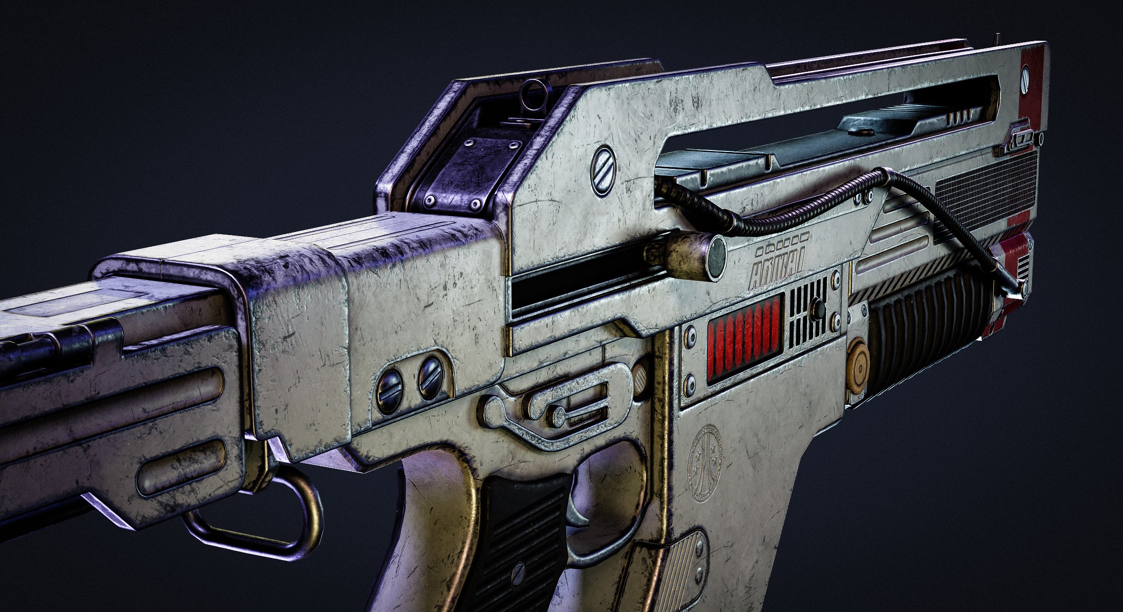 Pulse Rifle Low-poly 3D model_5