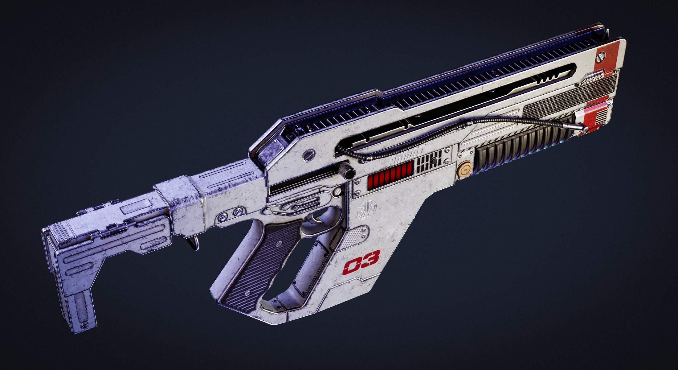 Pulse Rifle Low-poly 3D model_4