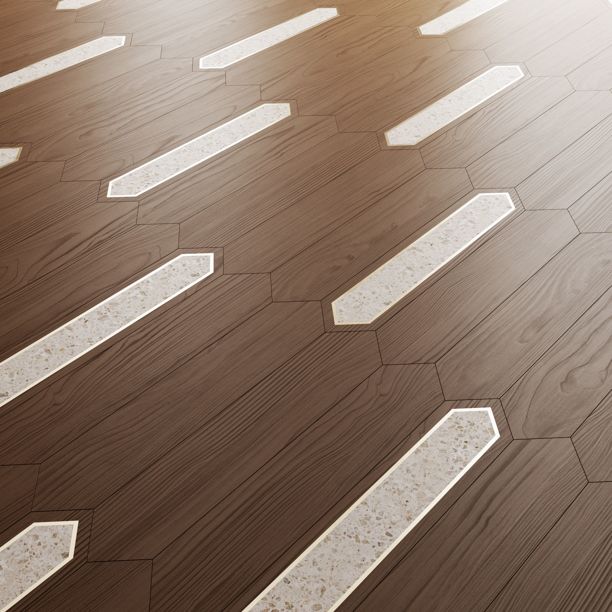 Matita modular geometric wood floor By Foglie D Oro Texture_1