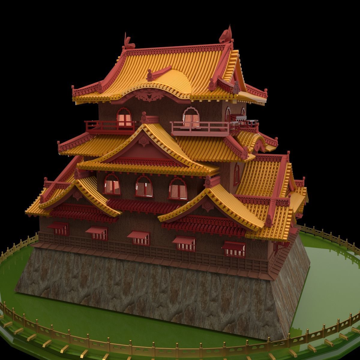 Chinese ancient house 3D model_5