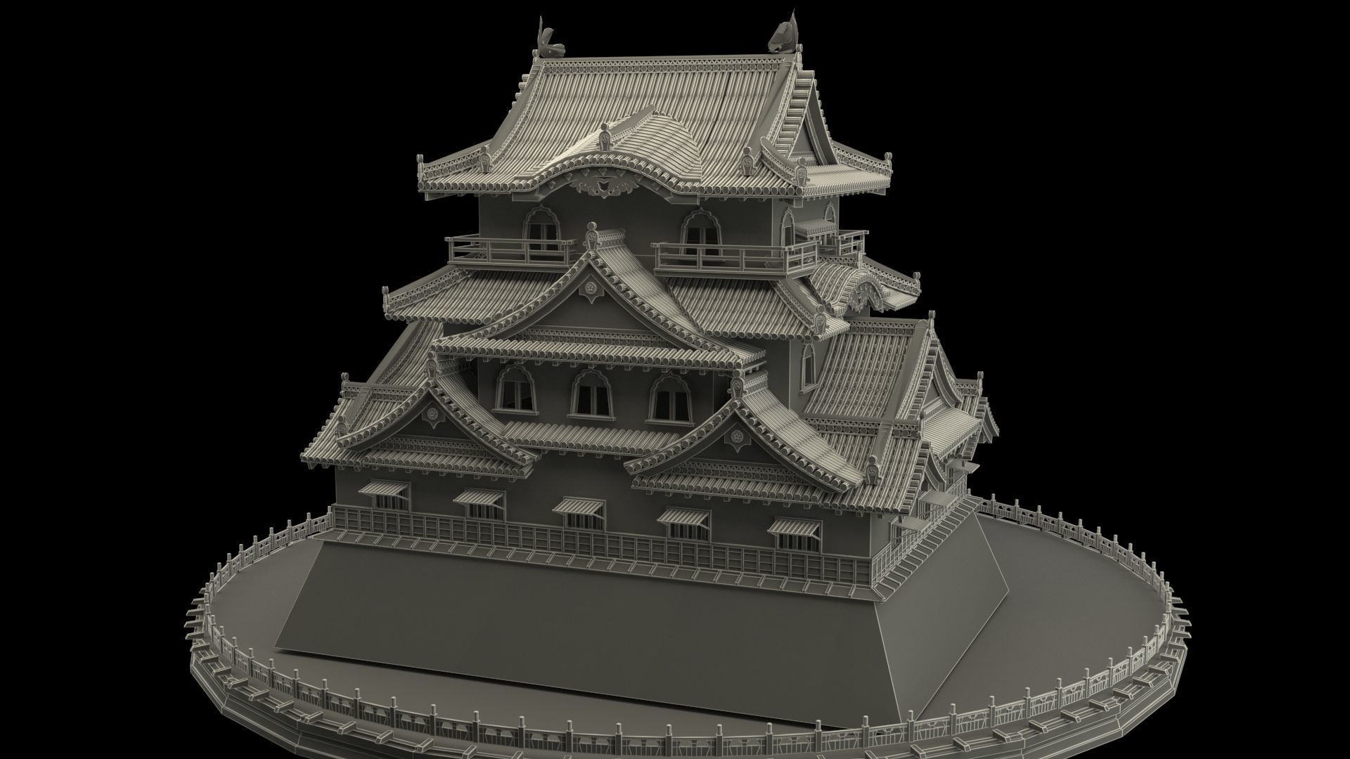 Chinese ancient house 3D model_6