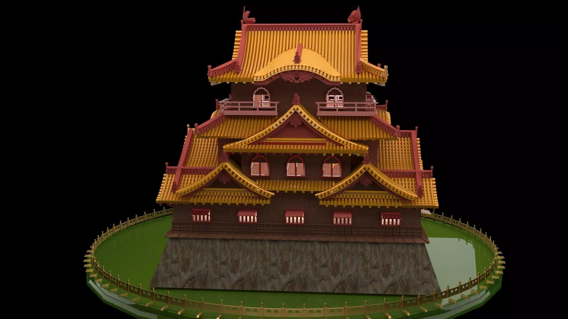 Chinese ancient house 3D model_0