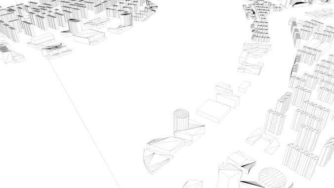 Urban highrise building building ancillary building commercial 3D model 2