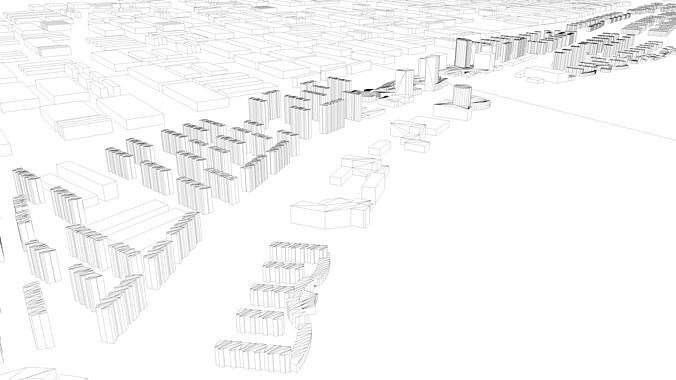 Urban highrise building building ancillary building commercial 3D model 4