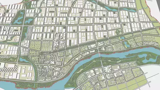 Urban highrise building building ancillary building commercial