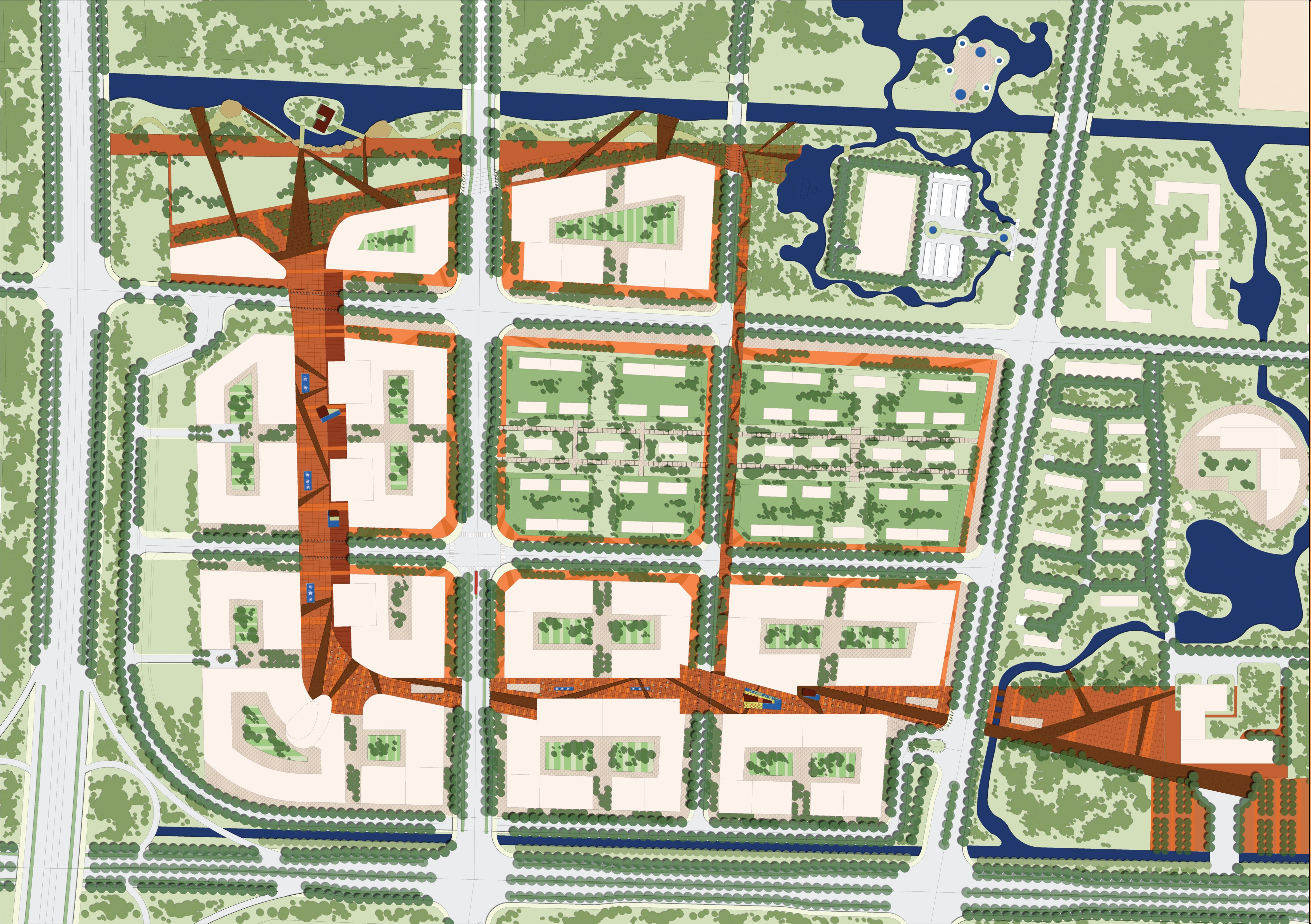 Urban highrise building ancillary building commercial building 3D model_20