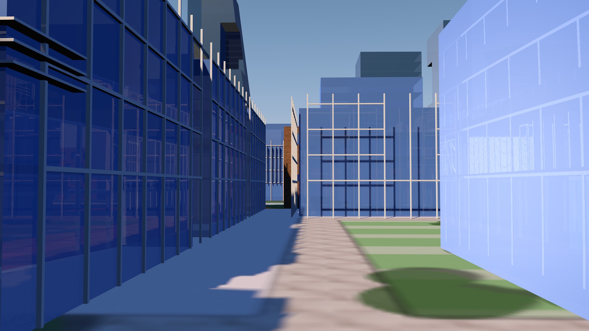 Urban highrise building ancillary building commercial building 3D model_10