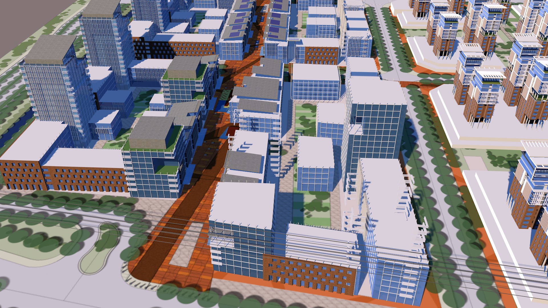 Urban highrise building ancillary building commercial building 3D model_18