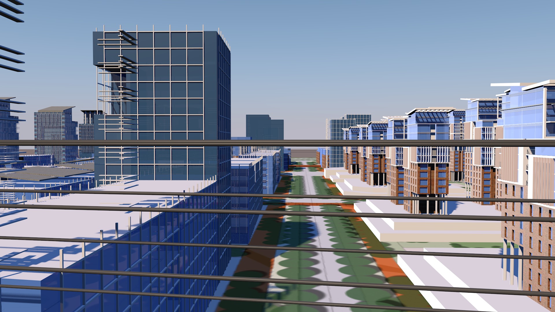 Urban highrise building ancillary building commercial building 3D model_6