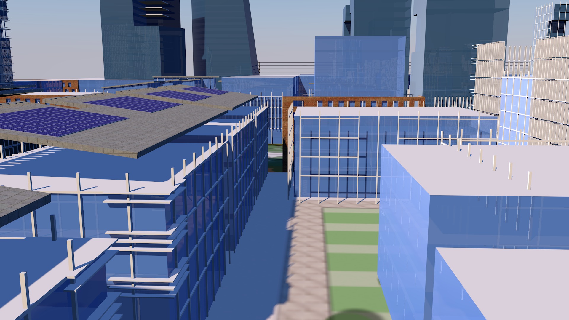 Urban highrise building ancillary building commercial building 3D model_13