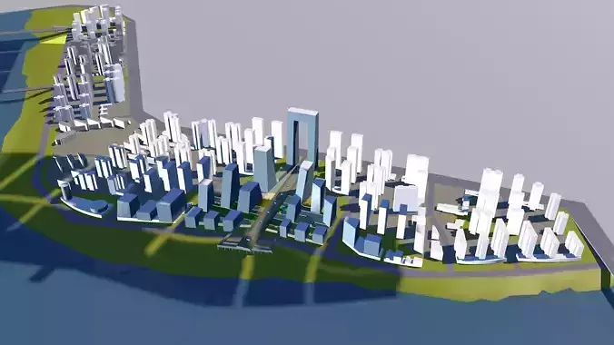 Urban highrise building building ancillary building commercial