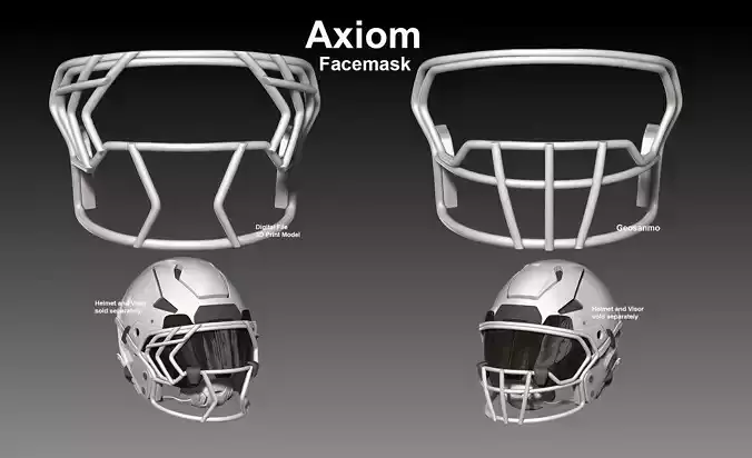 Facemask Pack V for NFL Riddell AXIOM Helmet Geosanmo 