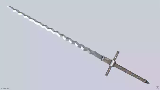 Flamberge Low-poly 3D model