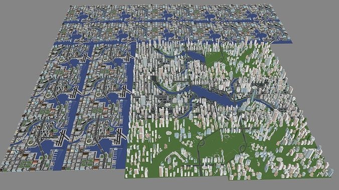 Urban highrise building building ancillary building commercial 3D model