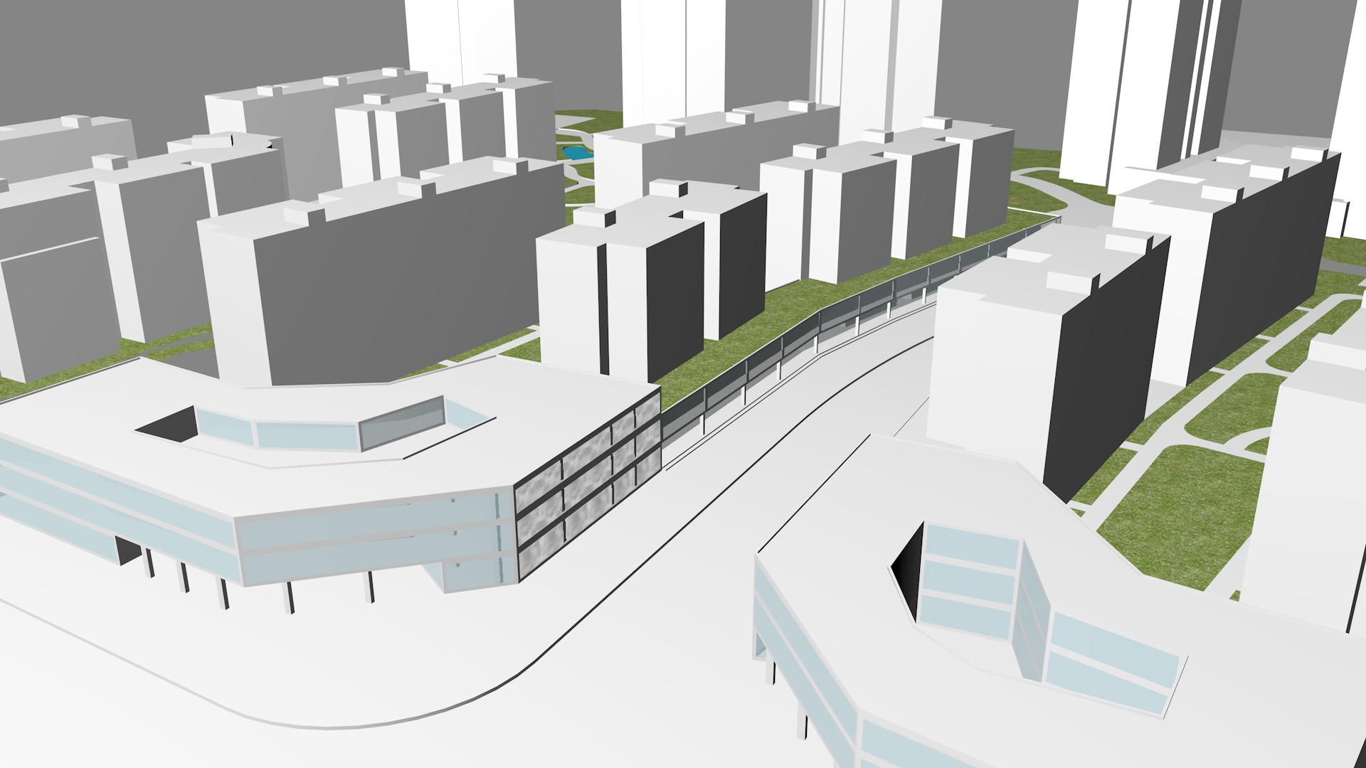 Urban highrise building building ancillary building commercial 3D model_8