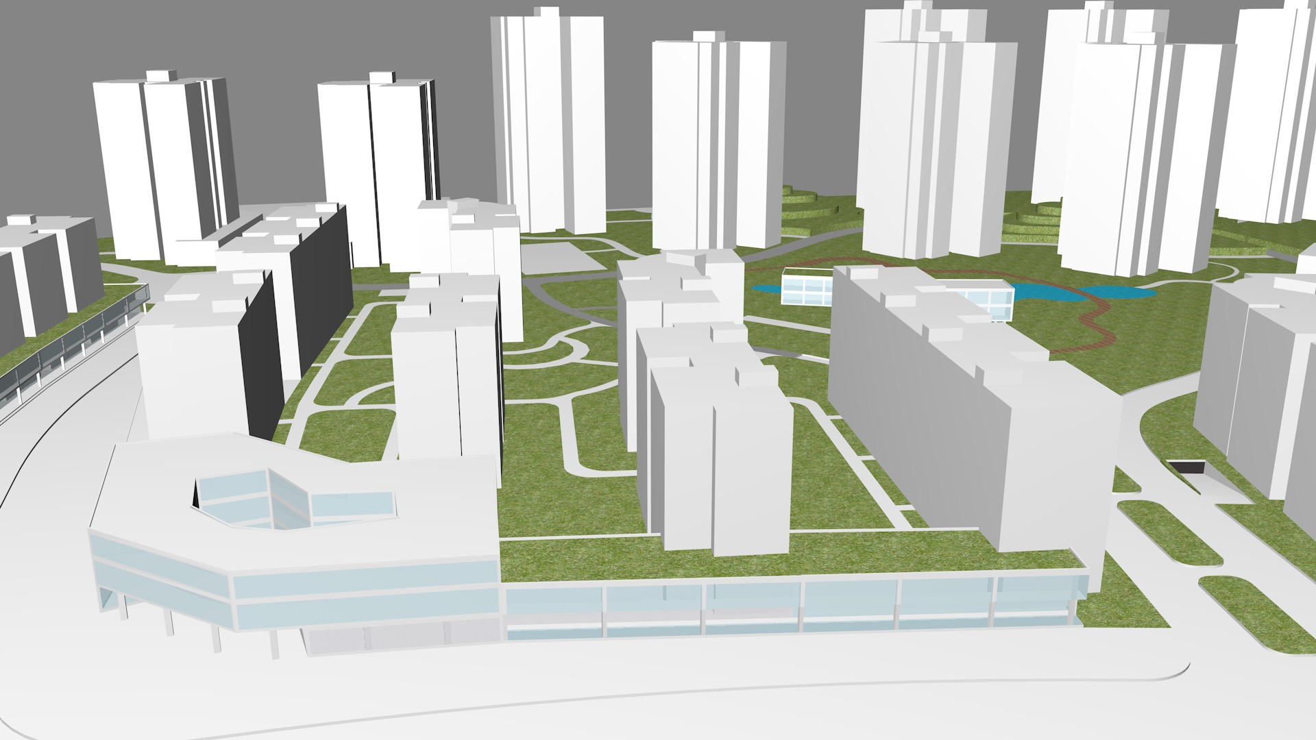 Urban highrise building building ancillary building commercial 3D model_5