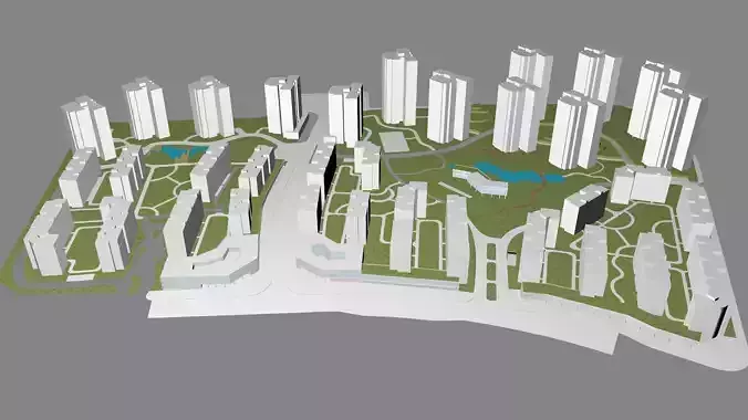 Urban highrise building building ancillary building commercial