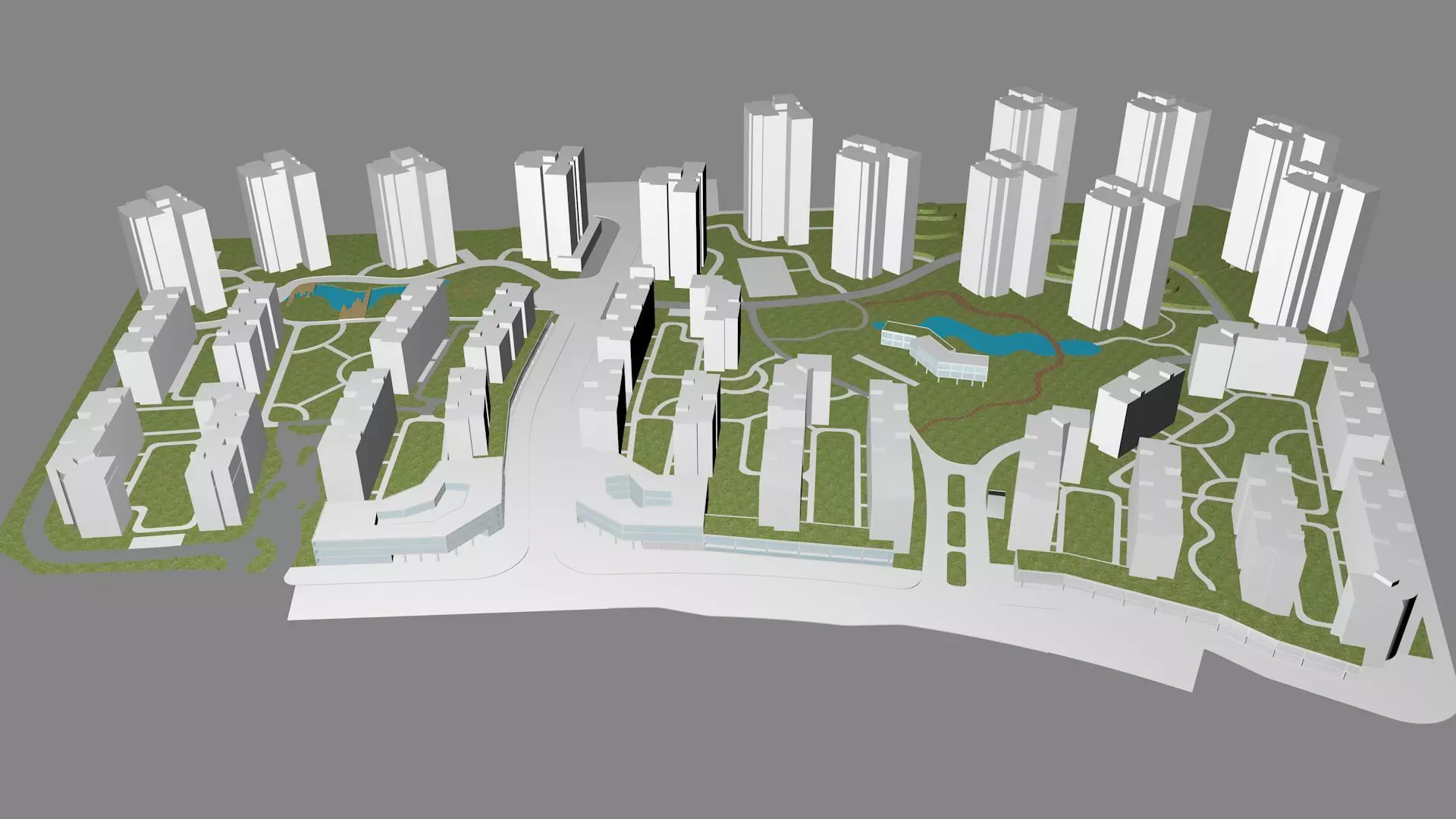 Urban highrise building building ancillary building commercial 3D model_0