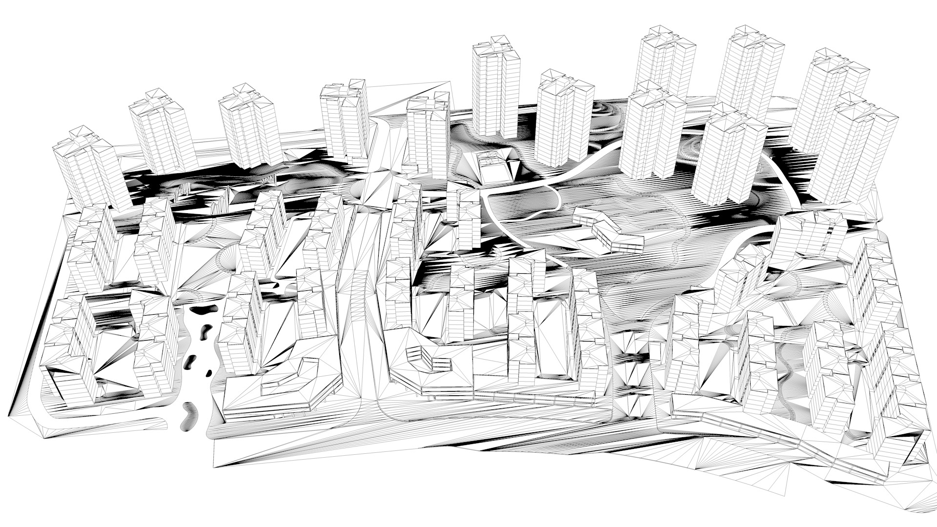 Urban highrise building building ancillary building commercial 3D model_2