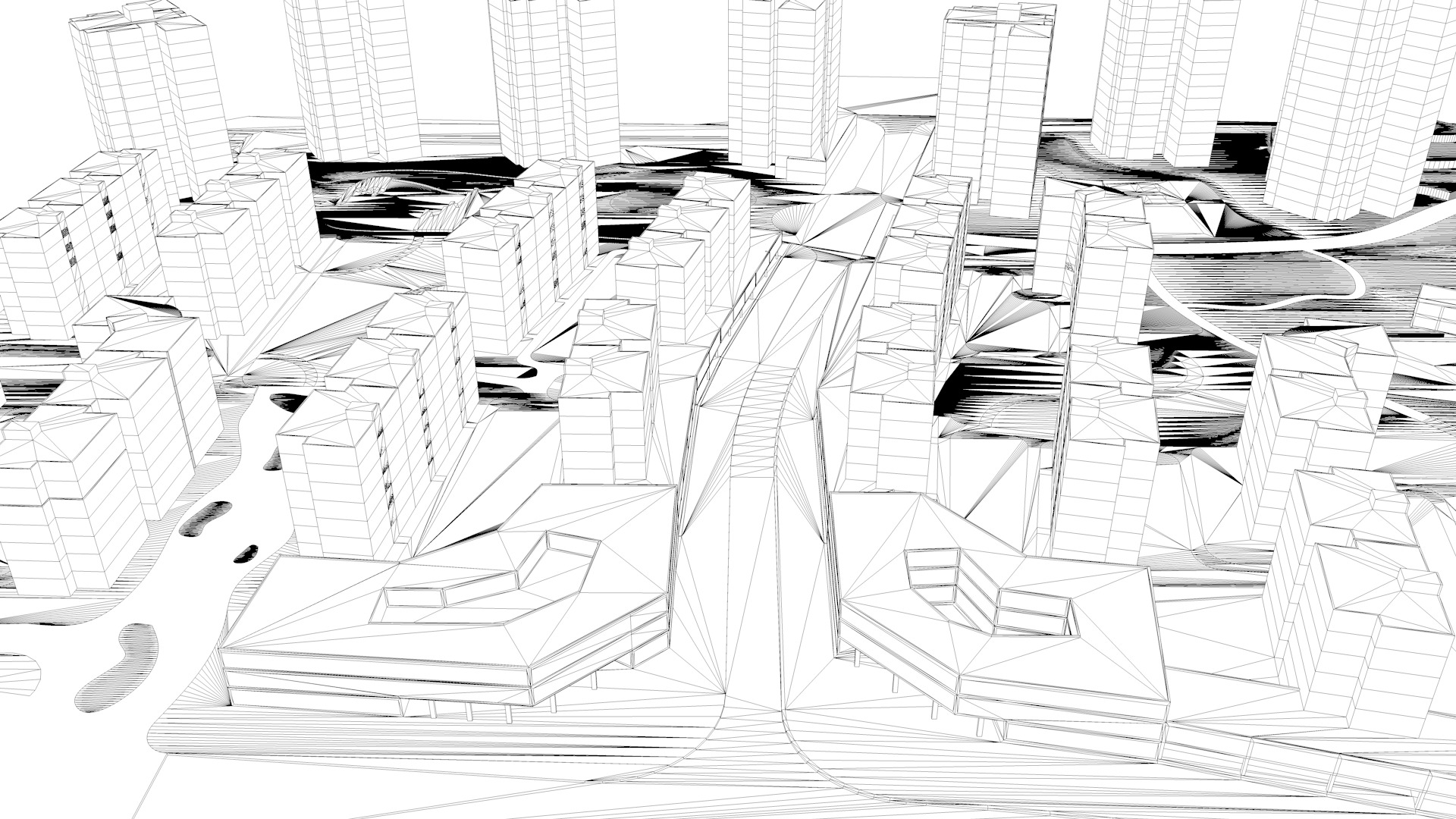 Urban highrise building building ancillary building commercial 3D model_9