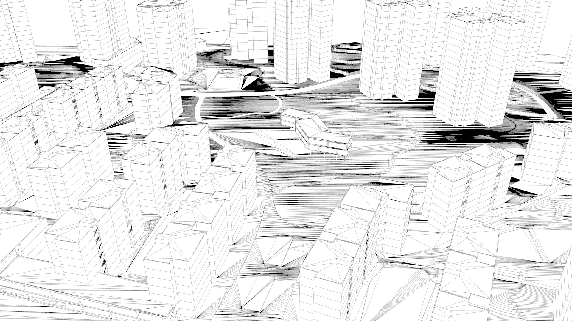 Urban highrise building building ancillary building commercial 3D model_10