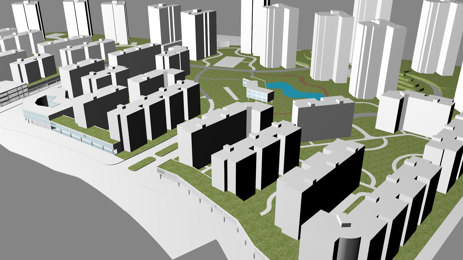 Urban highrise building building ancillary building commercial 3D model_3