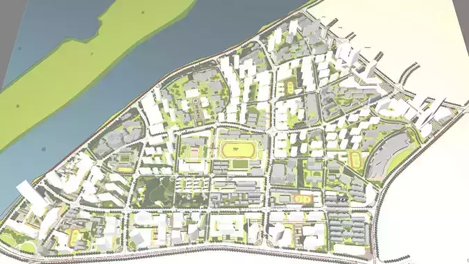 Urban highrise building building ancillary building commercial