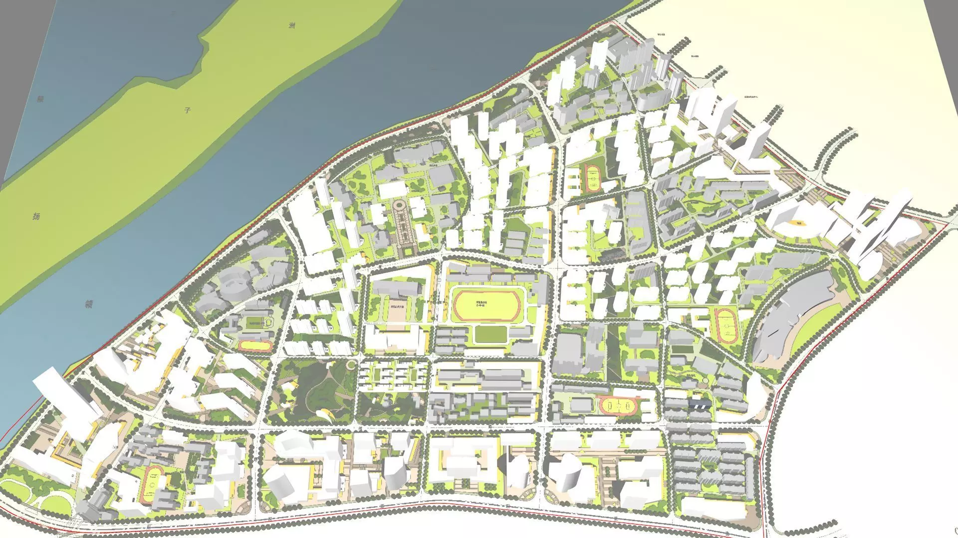 Urban highrise building building ancillary building commercial 3D model_0