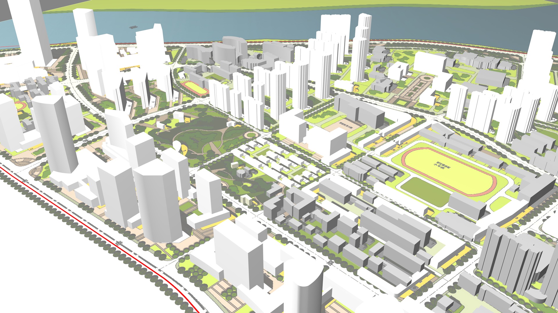 Urban highrise building building ancillary building commercial 3D model_10