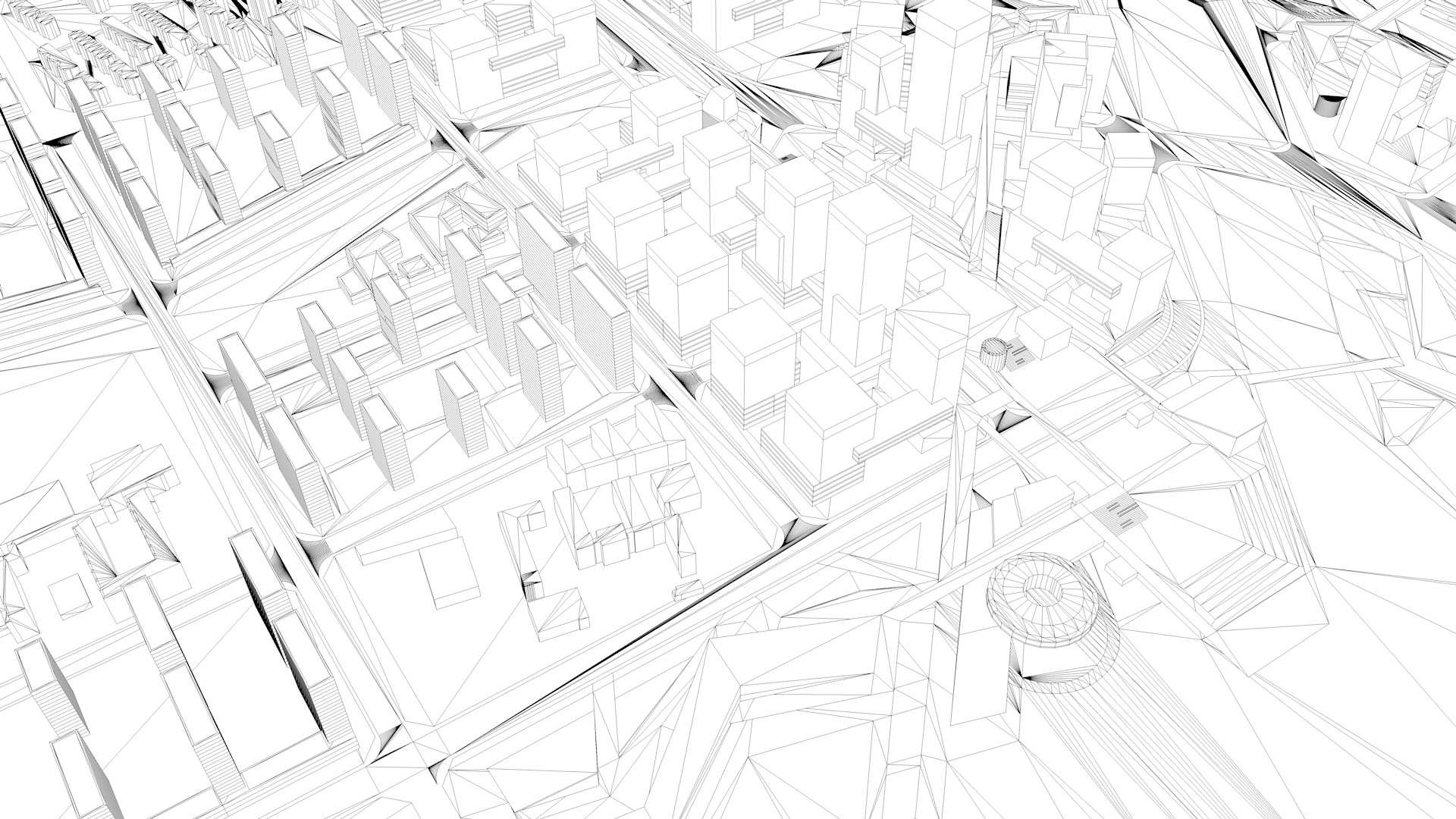 Urban highrise building building ancillary building commercial 3D model_1