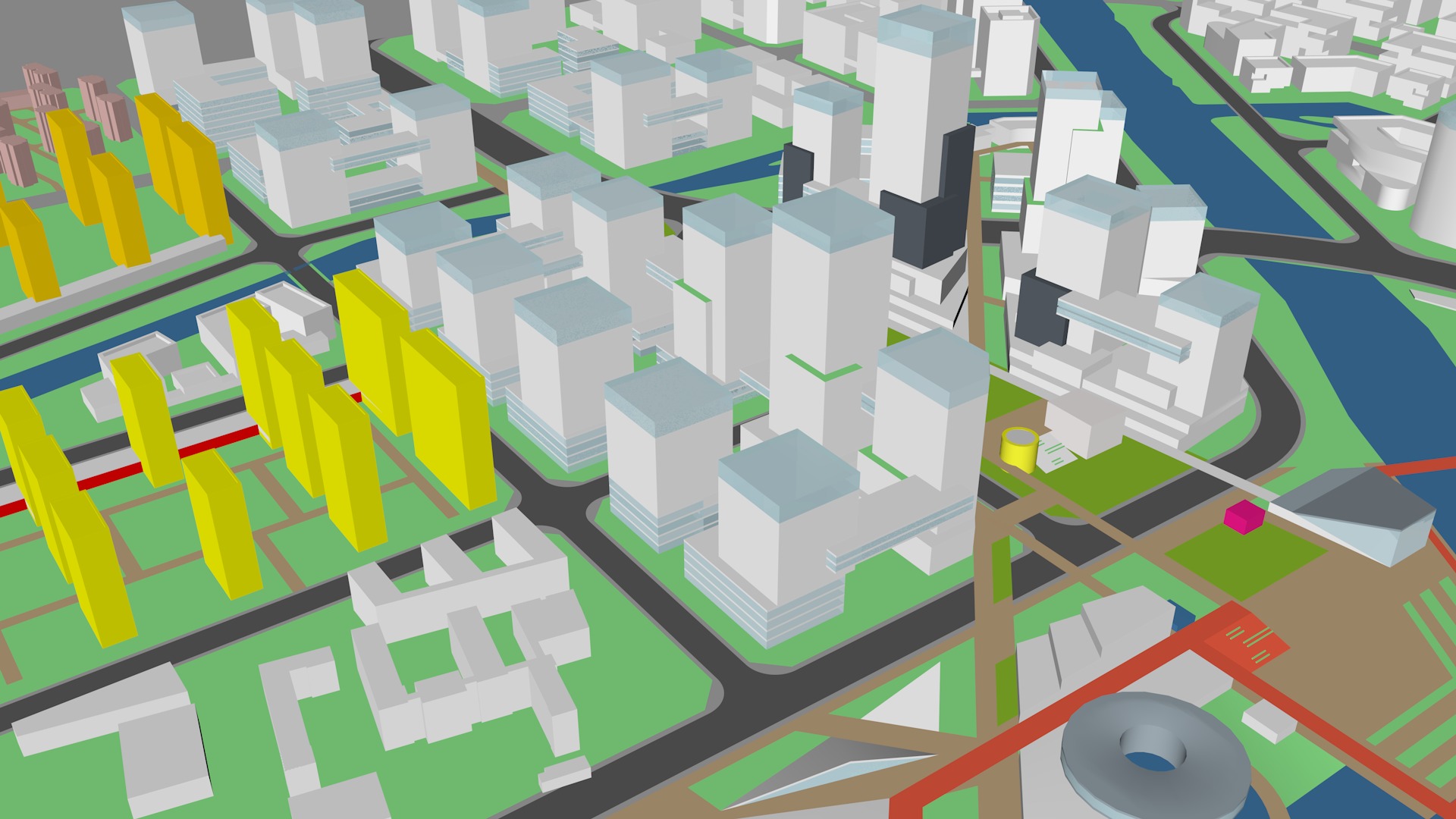 Urban highrise building building ancillary building commercial 3D model_11