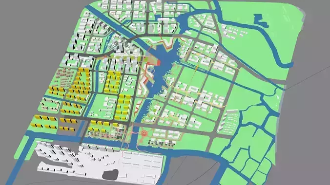 Urban highrise building building ancillary building commercial