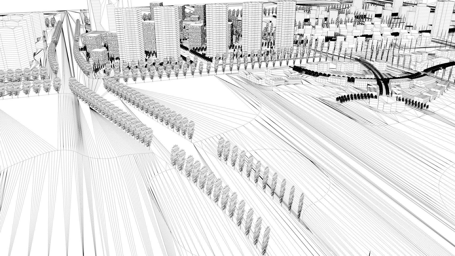 Urban highrise building building ancillary building commercial 3D model_1