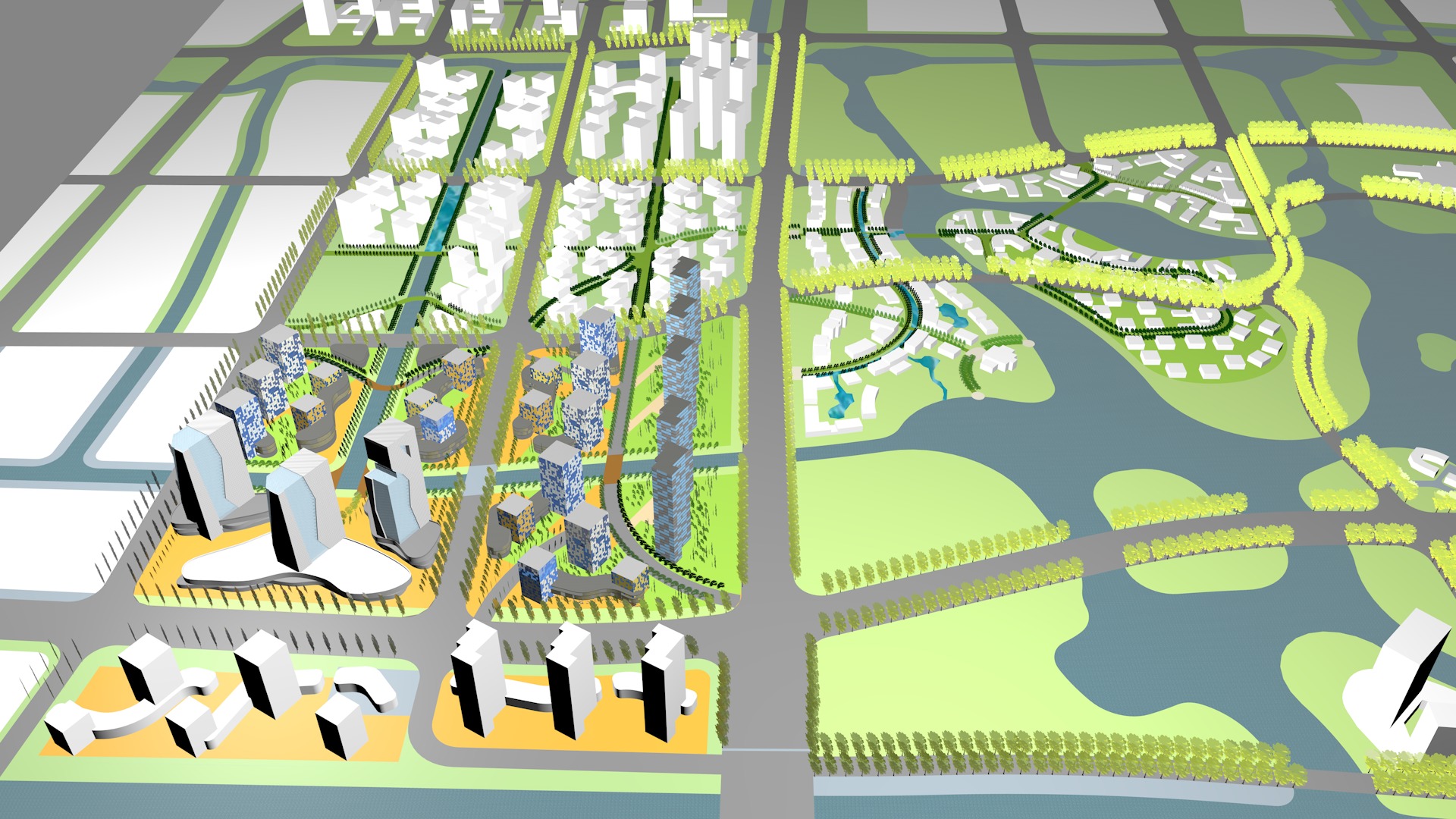 Urban highrise building building ancillary building commercial 3D model_5