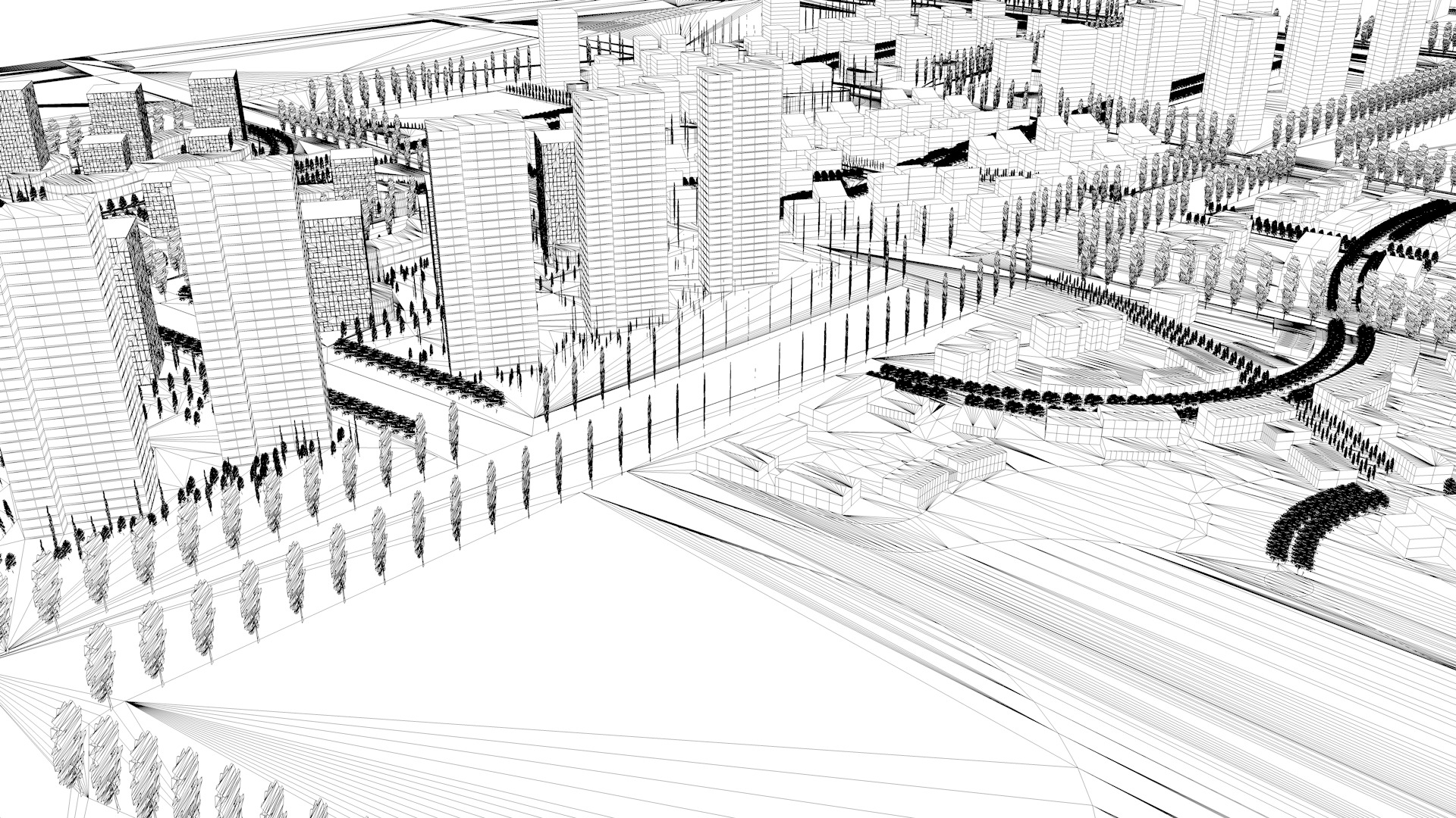 Urban highrise building building ancillary building commercial 3D model_3