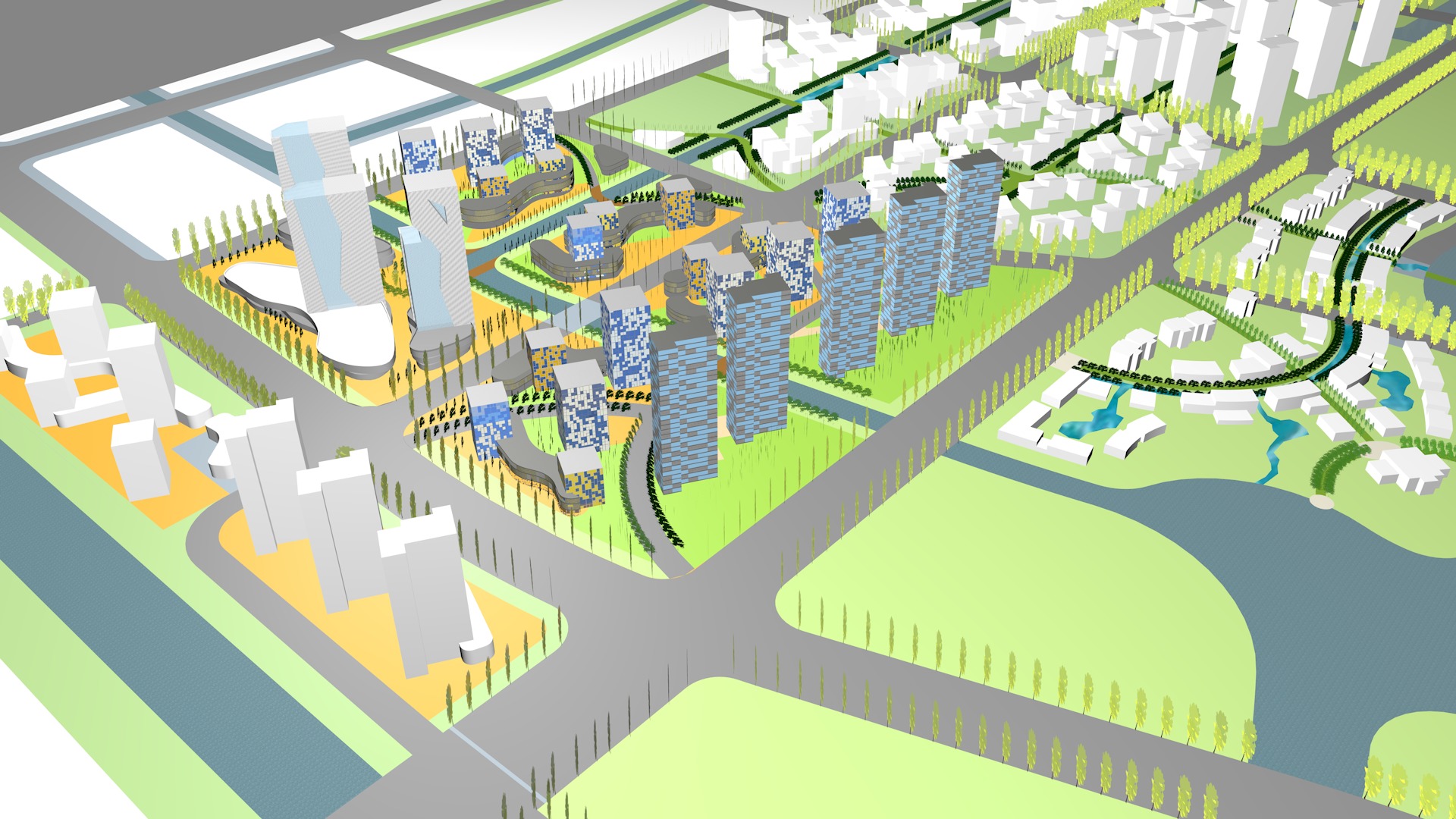 Urban highrise building building ancillary building commercial 3D model_6