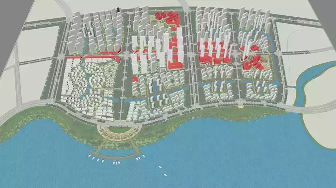 Urban highrise building building ancillary building commercial