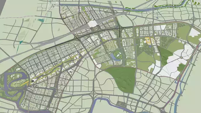 Urban highrise building building ancillary building commercial