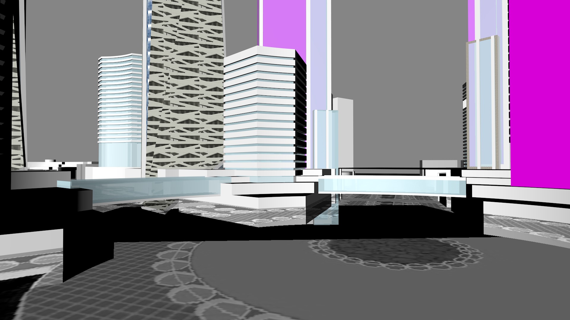 Urban highrise building ancillary building commercial 3D model_13